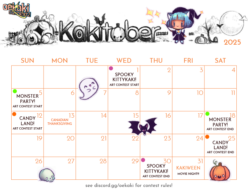 🧡♡ it's officially KAKITOBER ♡ 🎃
we have contests with amazing prizes + events happening this month, check our discord below for more info!!  ·:*+.\(( °ω° ))/