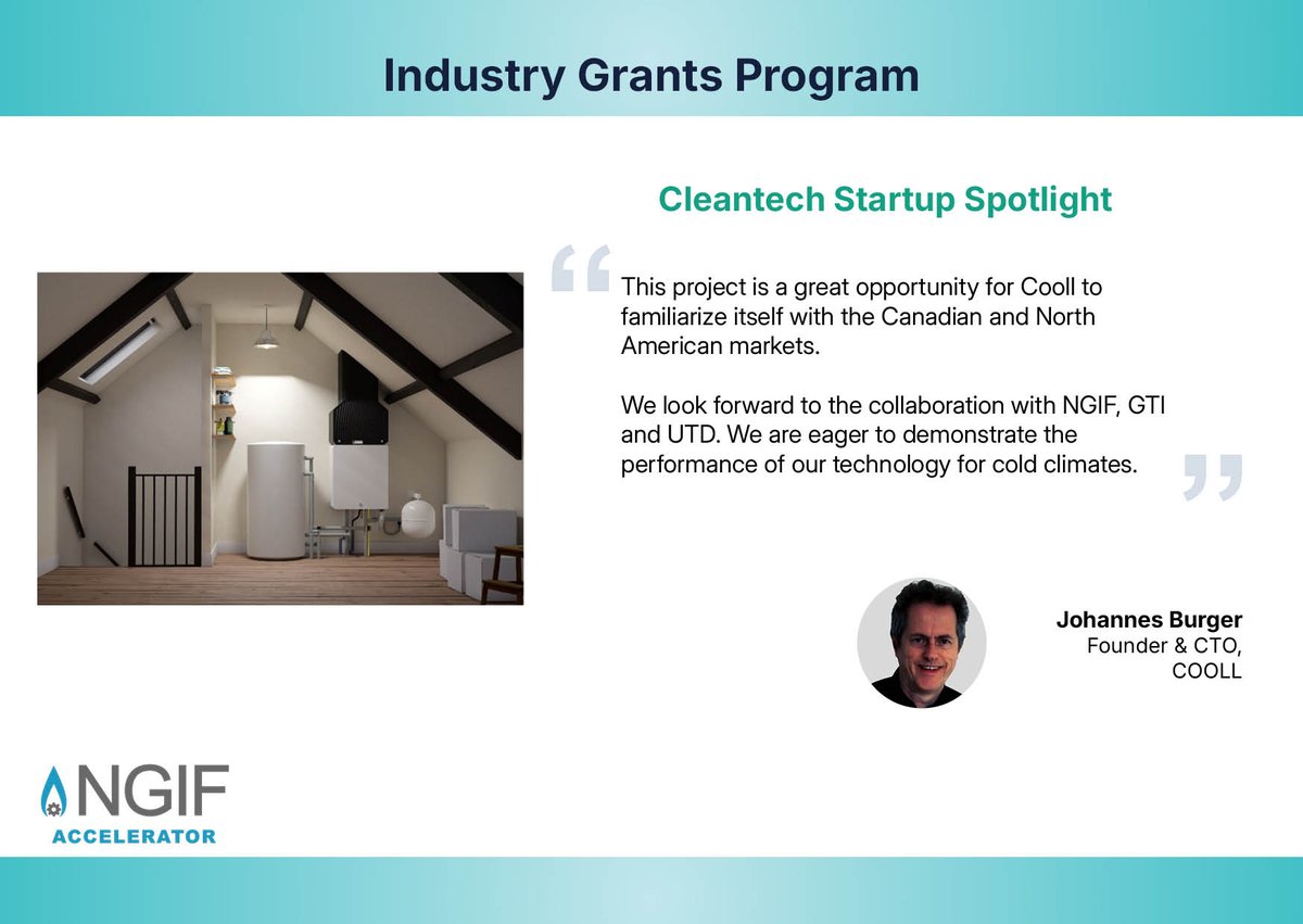 NGIFCapital's tweet image. 📢#NGIFAccelerator is proud to announce that Cooll, a Netherlands-based innovator and finalist of the Global Cleantech Challenge, has received $375K in funding through the Industry Grants program.

Read more here: ngif.ca/ngif-accelerat…