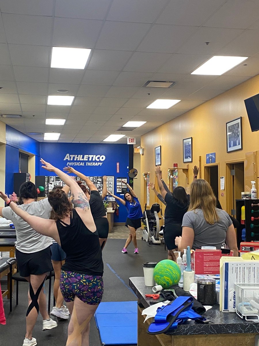 Athletico's tweet image. 🤸‍♂️ Learning, laughing, and leveling up! Our #HipPain in Gymnasts and Cheerleaders course was full of hands-on learning. Big thanks to Sarah and Amy for leading this fun course! #ClinicalExcellence