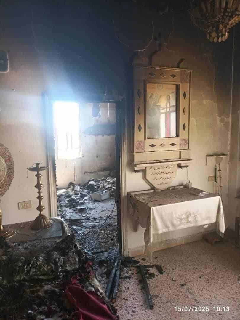 3 Syrian Christians were killed today by Islamists. 

St. Mikhael Church in south Syria was vandalized and burned, with crimes attributed to men linked to the Defence and Interior ministries.

Stop propping up the Sharaa terrorist regime!

<a href="/SebGorka/">Sebastian Gorka DrG</a> 
<a href="/ChrisCoons/">Senator Chris Coons</a> <a href="/marcorubio/">Marco Rubio</a>