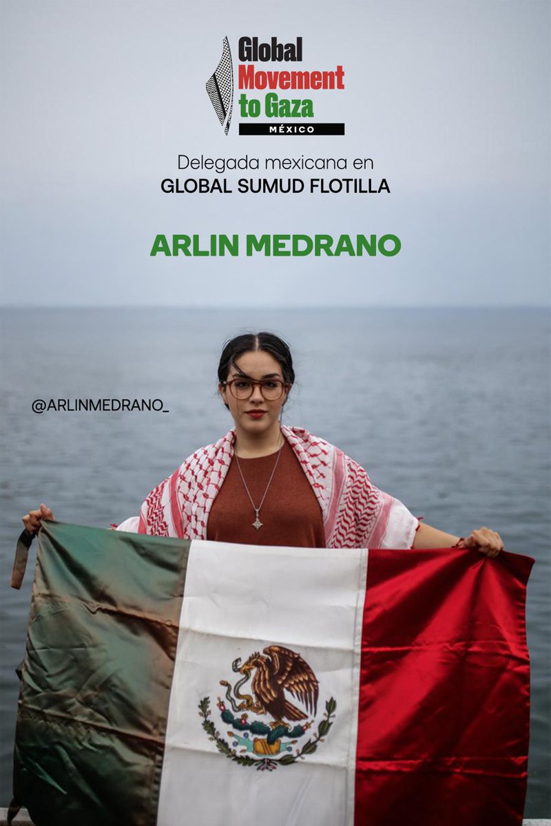 mexicaztlan's tweet photo. @arlinmedrano_ @Claudiashein @senadomexicano @GSMFlotilla Airlin Medrano 
Sol González Eguía 
Karen Castillo 
Laura Vélez 
Mirian Sánchez 
Dolores Pérez Lascano 
Carlos Pérez Osorio 
Ernesto Ledesma 

Son los mexicanos en #GlobalSumudFlotilla 🇵🇸
Exigimos a @SRE_mx que los vigile, los sionistas de @Israel son assinos violdres y cobardes. https://t.co/ier721uBXJ