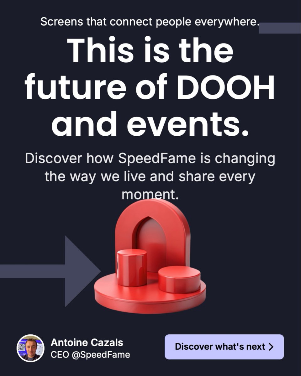 speedfame's tweet image. 🚀 SpeedFame =
1️⃣ Collective memories
2️⃣ Democratized ads via QR codes

Now open on Crowdcube from €10.

📌 Risk: total loss of capital.

#Startup #DOOH #Crowdcube