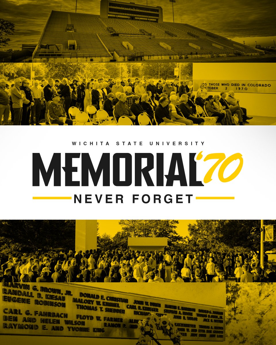 55 years ago today, we tragically lost 31 members of our Shocker family. Our hearts remain with the victims, the survivors, their families and friends, and the entire Wichita community.

#Memorial70