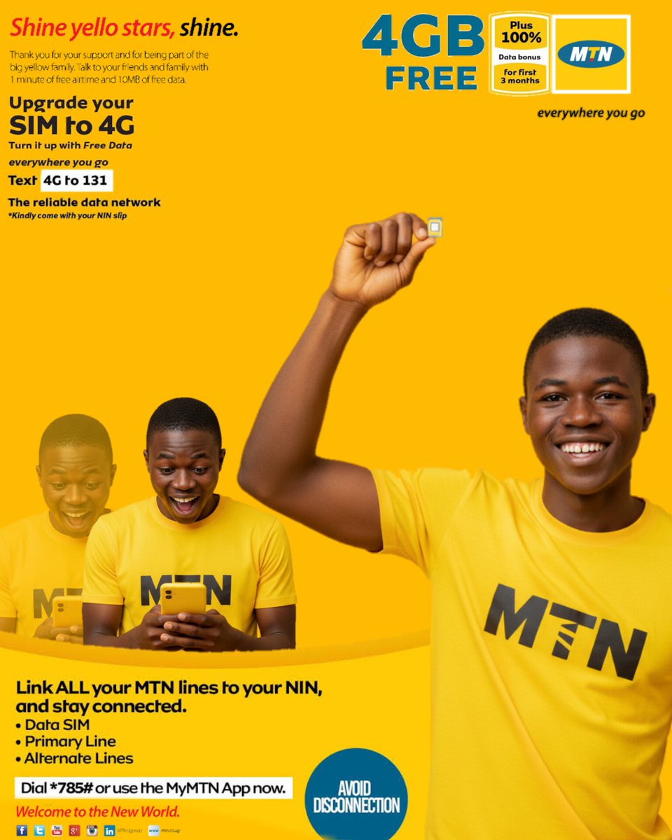 Ab_abufaozan's tweet image. The future is fast, reliable and everywhere with MTN 4G 💛 
Upgrade today and claim 4GB FREE plus 100% data bonus for 3 months. Proud to shine with the Big Y’ello Family #EverywhereYouGo 
Abdulfatai Abu Faozan.
@MTN180 @MTNNG