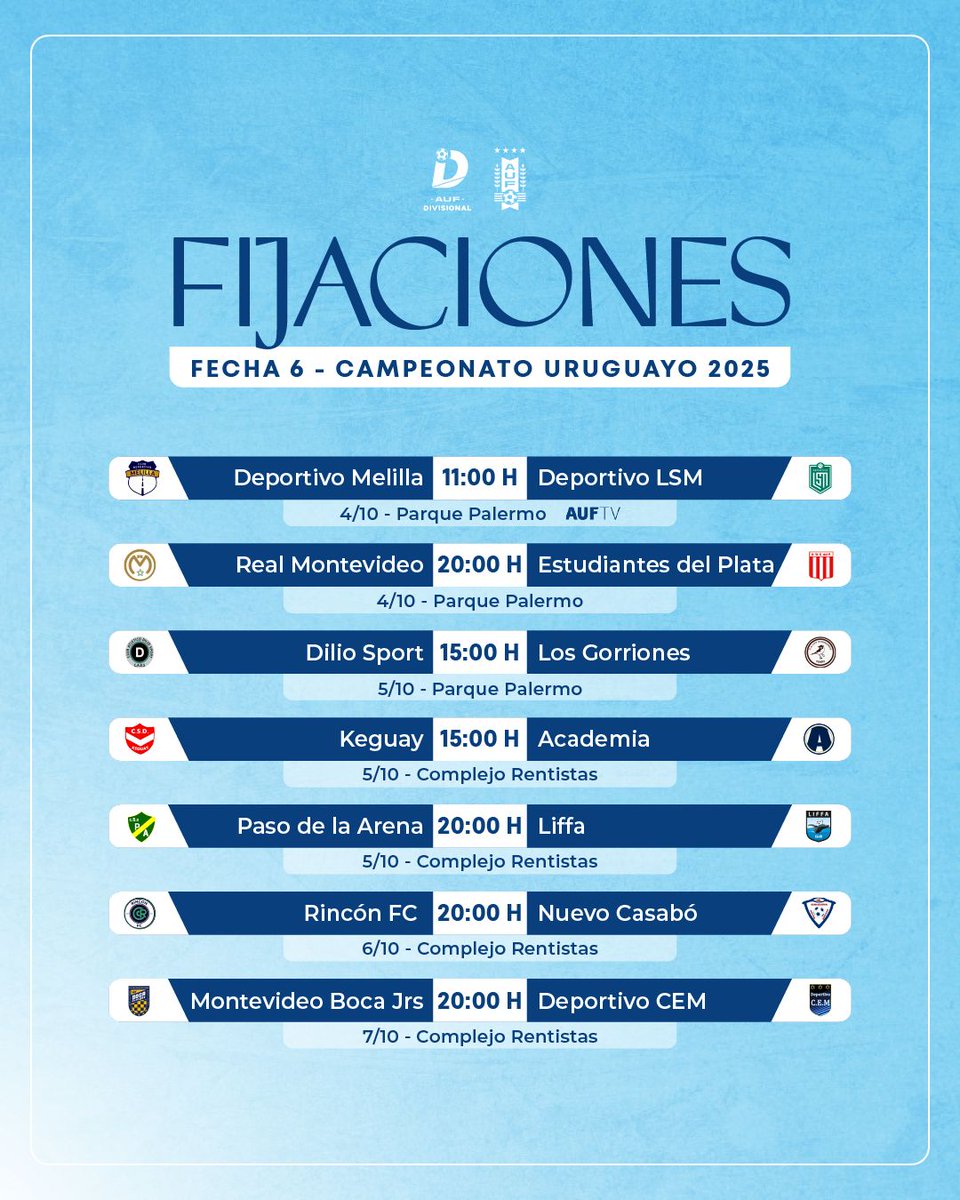 DivisionalDAUF's tweet image. 👀 La sexta fecha en detalles 

#DivisionalD