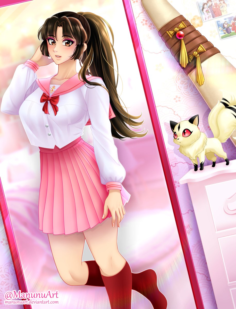 Sango's school uniform! 🩷🪃✨ #Inuyasha