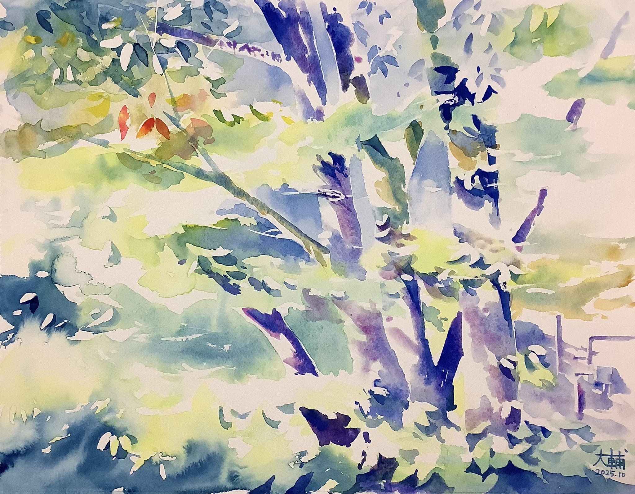 『Cotton candy』水彩画　絵画 Cotton candy』水彩画 絵画 Cotton Candy Original Landscape
