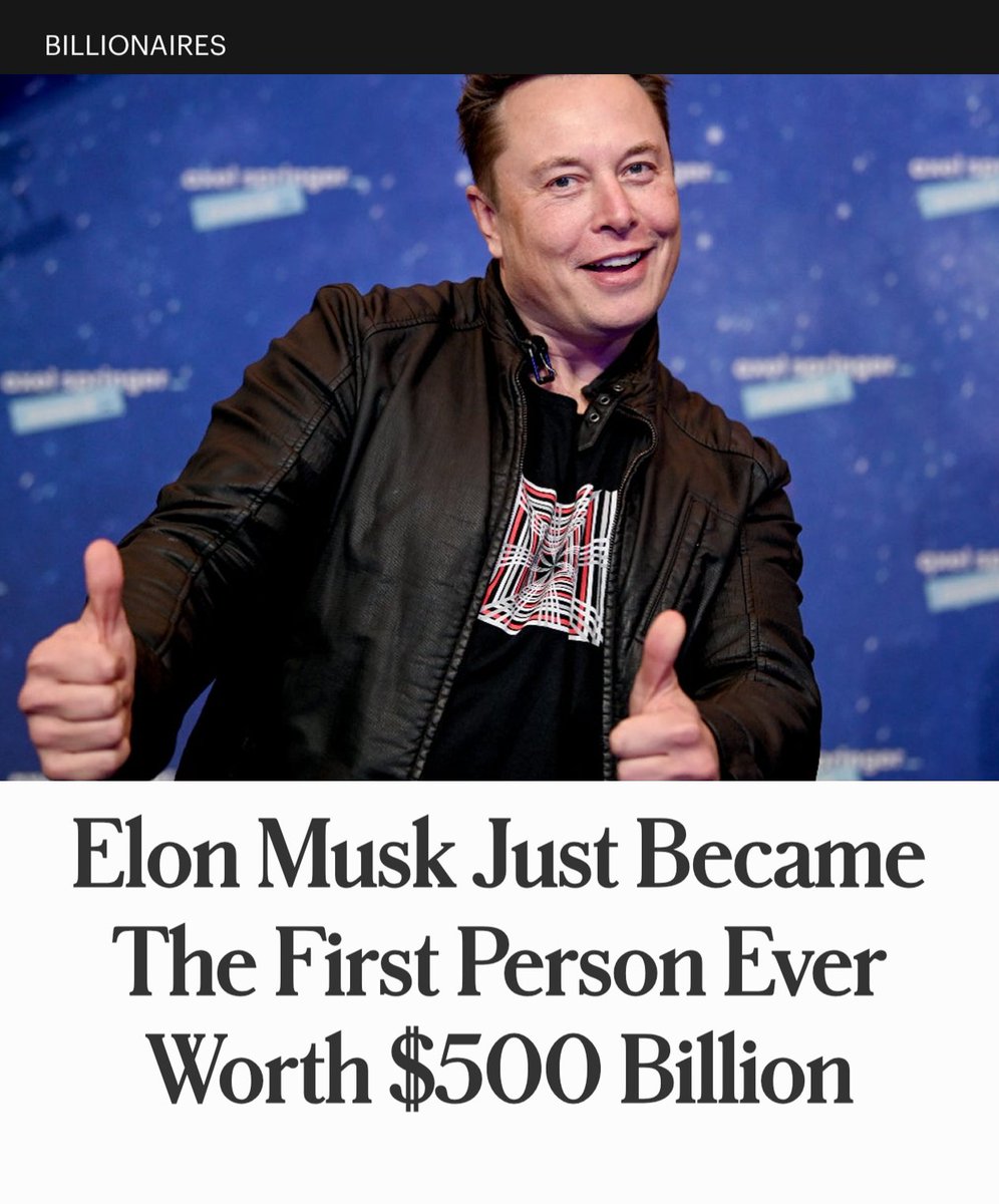 Elon becomes the first and only person to

- Prove the world that Cars can be electric and efficient and not boring but super cool
- Than builds Tesla, the world’s top electric car brand, and inspired every major car company to follow

- Skyrockets Tesla into a trillion-dollar