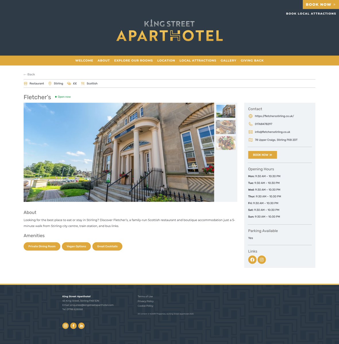 Just wrapped up a fun project for <a href="/supasites_/">SUPASITES</a>⚡

King Street Aparthotel in Stirling wanted an easy way to highlight local food and drink spots for their guests, so we added a new feature to their site to do just that🍴☕🍷

As well as this, they now have a super user-friendly