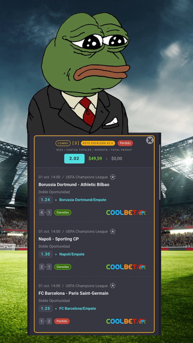 Pasiontoreraweb's tweet photo. SÁLGANSE TODOS, QUIERO ESTAR SOLO ☹️

HE PERDIDO EN EL ÚLTIMO MINUTO DEL PARTIDO Y ASÍ TERMINO MI POSIBILIDAD DE AVANZAR EN EL RETO ESCALERA 🪜 DE @CoolbetEcuador 😐

50 RTs MIS PANAS PARA QUE EL OSITO REVOLTOSO NOS REGALE $50 DÓLARES EN BONOS PARA LOS QUE CAÍMOS HOY… https://t.co/4LITF5AEF0