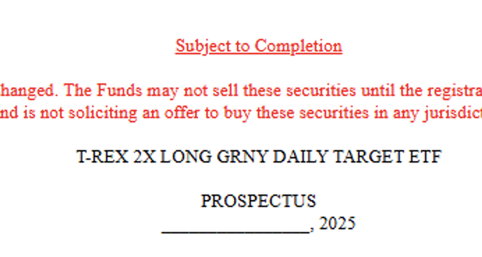 EricBalchunas's tweet photo. Man, @fundstrat is getting ETF-ized like crazy, now here's a filing for a 2x Granny Shots ETF $GRNY.  That's now three ETFs from other issuers linked to his ETF or co. https://t.co/ZDuJPk508h