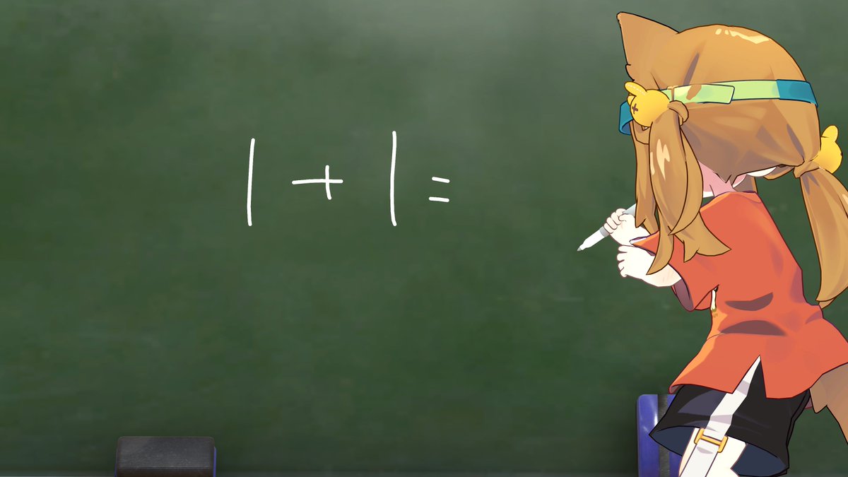 Buraychang's tweet photo. 1と2しか知らないけど数学で無双する子犬