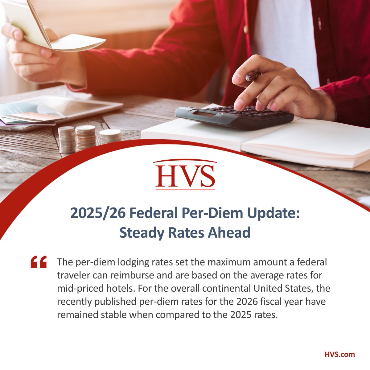 In this article, Chelsey Leffet writes about the newly released federal per-diem lodging rates for FY 2026, which remain unchanged from 2025.

Click here to read the full article: hvs.com/article/10270/…

#HVSAmericas #HotelIndustry #PerDiemRates #FederalTravel #RevenueManagement