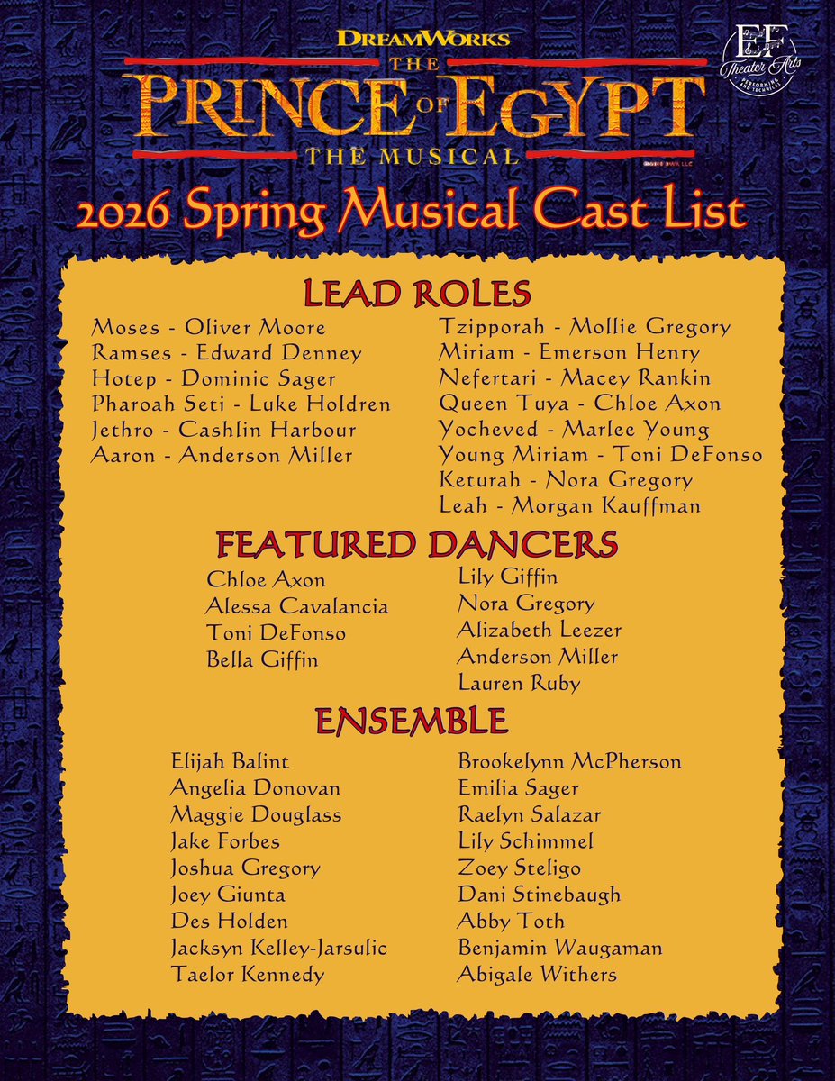 We are very excited for this years musical season! All of these students have been amazing and their talent is next level! This show is going to be great!