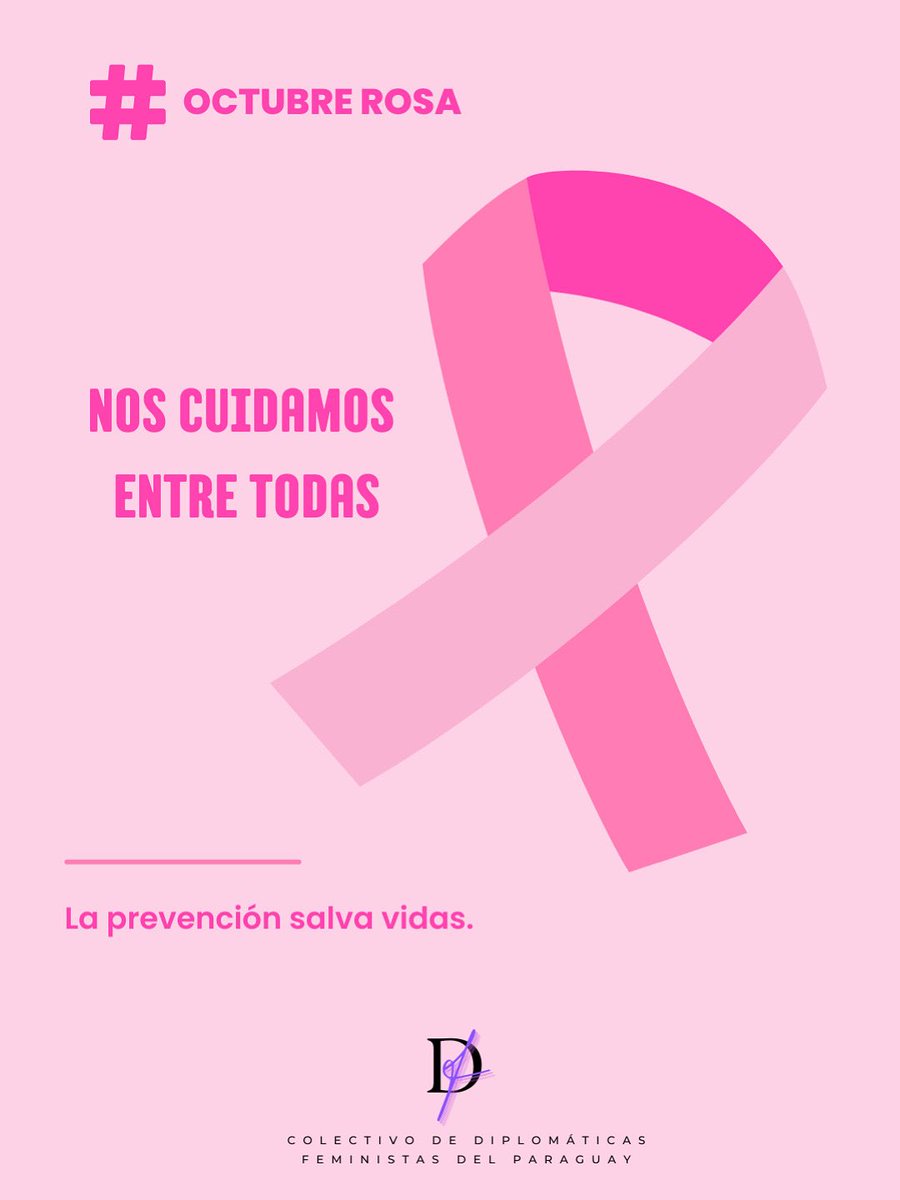 🌸 Octubre Rosa 🎀

El Colectivo de Diplomáticas Feministas se suma este mes a la campaña global de sensibilización sobre el cáncer de mama.

📌 Recordá que, según la Ley 6211/18, tenés dos días de permiso remunerado para realizarte el PAP y la mamografía.