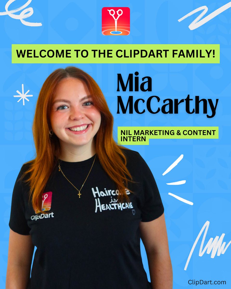 ClipDart (@clipdart) on Twitter photo BIG WELCOME TO Mia McCarthy 🥳
Mia has officially been selected as our Name, Image, & Likeness (NIL) Marketing & Content Intern for Fall 2025! She’ll be using her creative talents to raise awareness about our historic NIL deal with <a href="/ASUFootball/">Sun Devil Football</a> players
We’re beyond excited 🙌 BIG WELCOME TO Mia McCarthy 🥳
Mia has officially been selected as our Name, Image, & Likeness (NIL) Marketing & Content Intern for Fall 2025! She’ll be using her creative talents to raise awareness about our historic NIL deal with <a href="/ASUFootball/">Sun Devil Football</a> players
We’re beyond excited 🙌