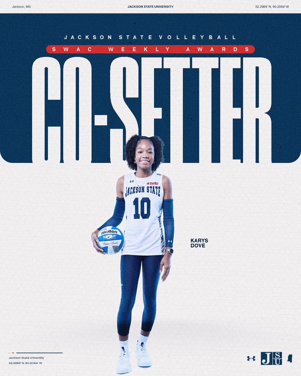 GoJSUTigersVB's tweet image. Our @theswac Players of THEE Week!

🏐 Jayden | Co-Offensive Player of the Week
🏐 Karys Dove | Co-Setter of the Week

#THEEiLove | #GoJSUTigersVB🐅