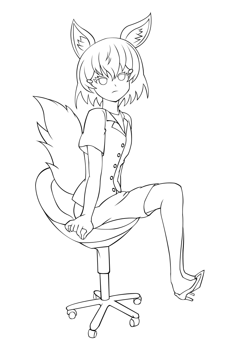 Day 1 of #maeminktober - office fox idling about.