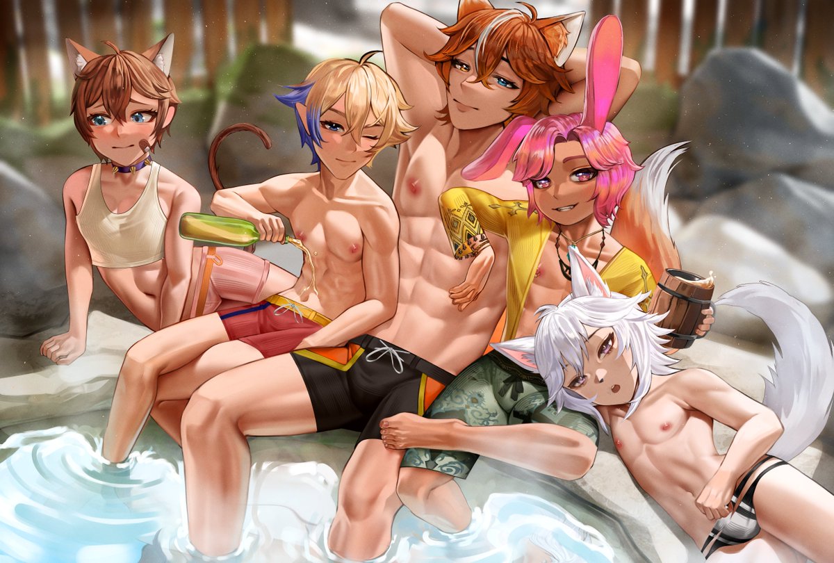 I comm'd a really big piece of art for my birthday featuring some of my best friends in the vtubing scene- do you recognize them all? :3 one day ill actually collab with them on stream im sure
(might post the other version on my Bluesky, not sure yet)
🎨: <a href="/seiji_is_seiso/">seijitaroo 🔞</a>