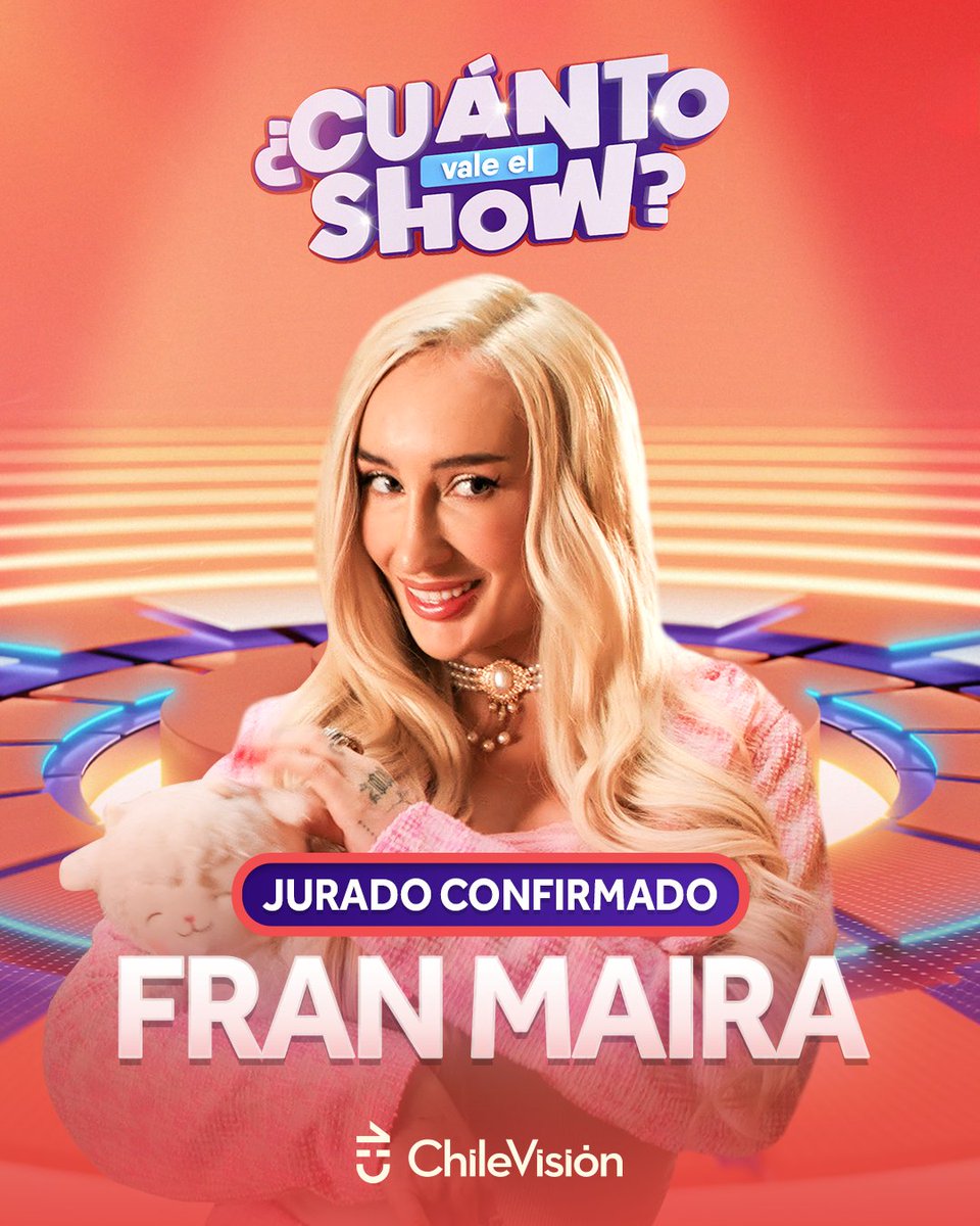 ¡ICÓNICAAAA! 💋

Fran Maira llega con todo su brillo y actitud para ser jurado de #CuántoValeElShowCHV 📺✨

PRONTO gran estreno por las pantallas de CHV 🔥
