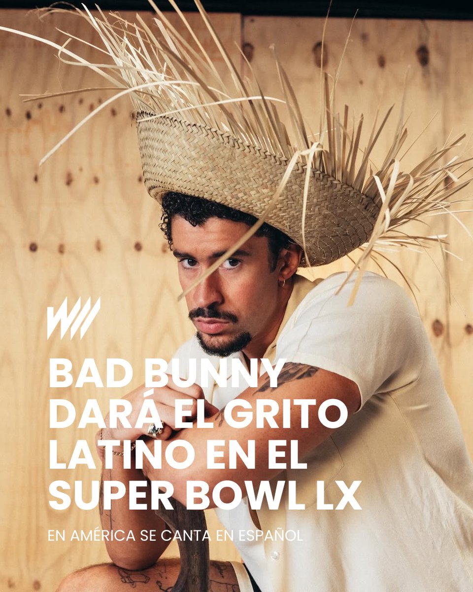 En el día más importante del entretenimiento de los Estados Unidos, durante la misma temporada en la cual el gobierno estableció que puede detener a cualquiera que hable el idioma, en el Super Bowl se cantará en español.

Conoce más: warp.la/bad-bunny-supe…