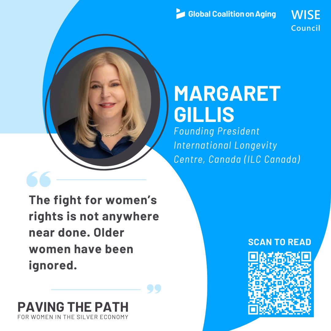 ILC-Canada's <a href="/gillismaggie/">Margaret Gillis</a> is proud to contribute to the new report from the Global Coalition on Aging’s Women in the Silver Economy (WISE) Council: Paving the Path: For Women in the Silver Economy, Stories of Leadership, Vision, and Action.

cstu.io/ec6803