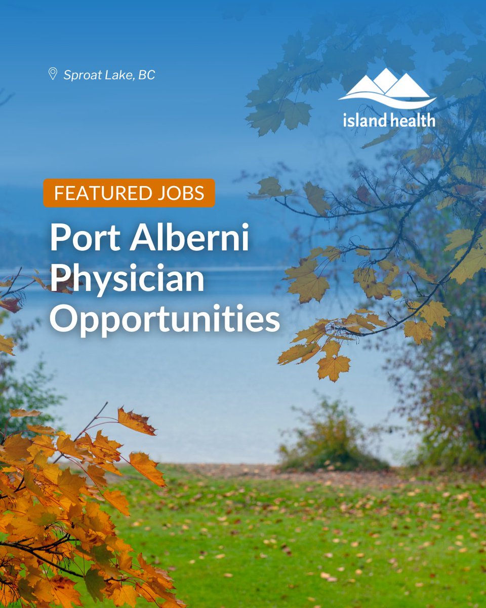 Thinking about a change? Port Alberni offers a range of opportunities!
 
— Community Hospital Inpatient Physician
— Psychiatrist
— General Internist
— Pediatrician
— Family Practice

Reach out to the medical staff recruitment team, who are here to support you!

#FindYourPlace