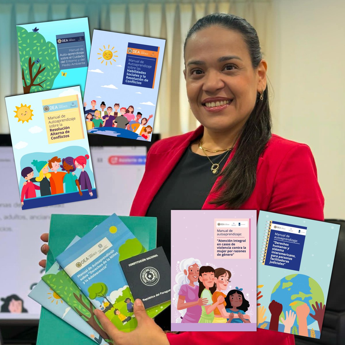 PIFJOEA's tweet photo. 📘Los manuales de autoaprendizaje del #PIFJ/@OEA_oficial llegan a las manos de facilitadores judiciales, conciliadores en equidad y orientadoras judiciales a través de los poderes judiciales y de las y los jueces.
Un recurso para fortalecer el acceso a la justicia.⚖️
.
.
#OEA https://t.co/hhOCDxOEiI