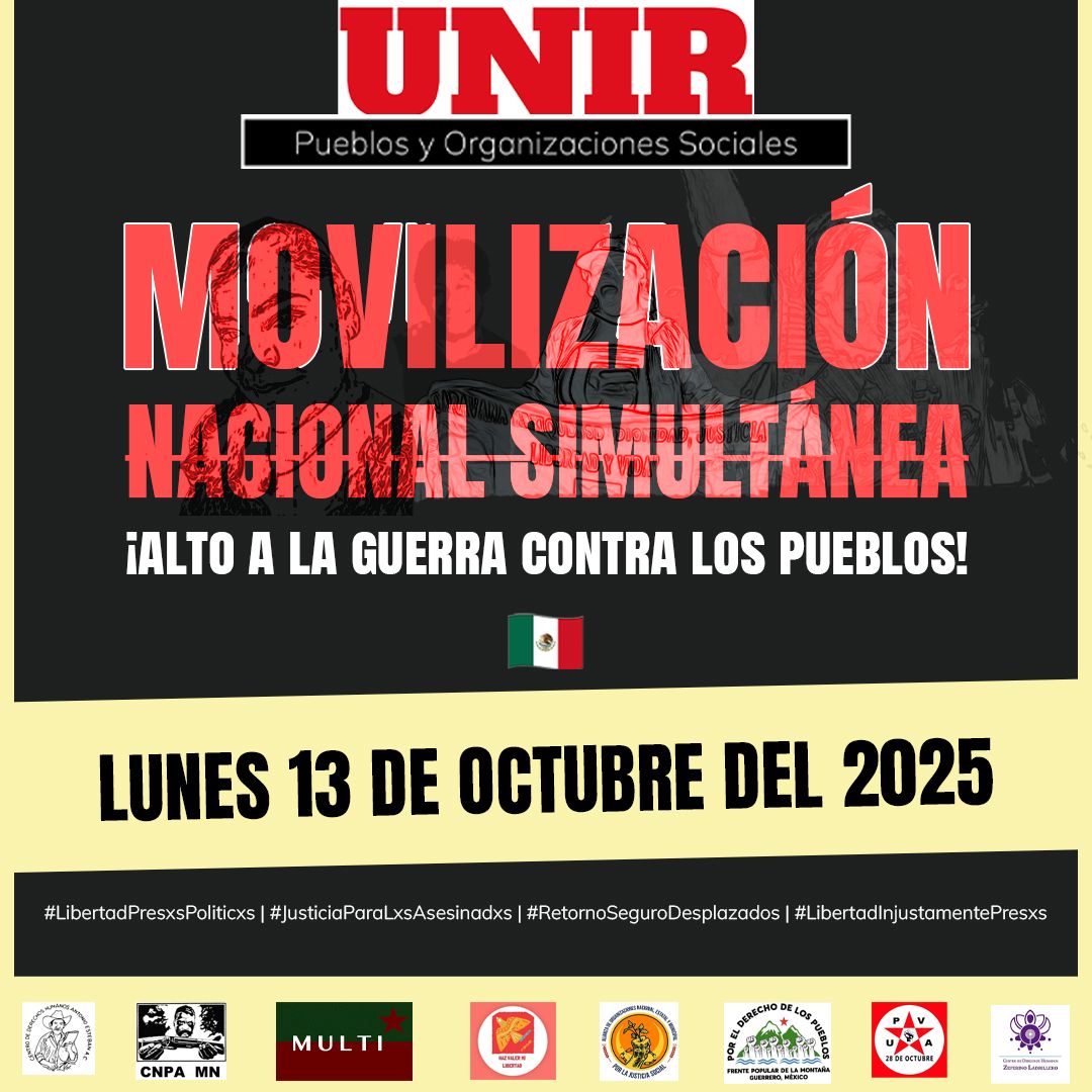 #UNIR | Desde la Unidad Nacional Independiente en Resistencia convocamos a la Movilización Nacional Simultánea para generar unidad y organización colectiva ante un gobierno que nos mantiene en resistencia y falta de soluciones.

Información 👇🏻

<a href="/Claudiashein/">Claudia Sheinbaum Pardo</a> <a href="/CNDH/">CNDH en México</a> <a href="/ONUDHmexico/">ONU-DH México</a>