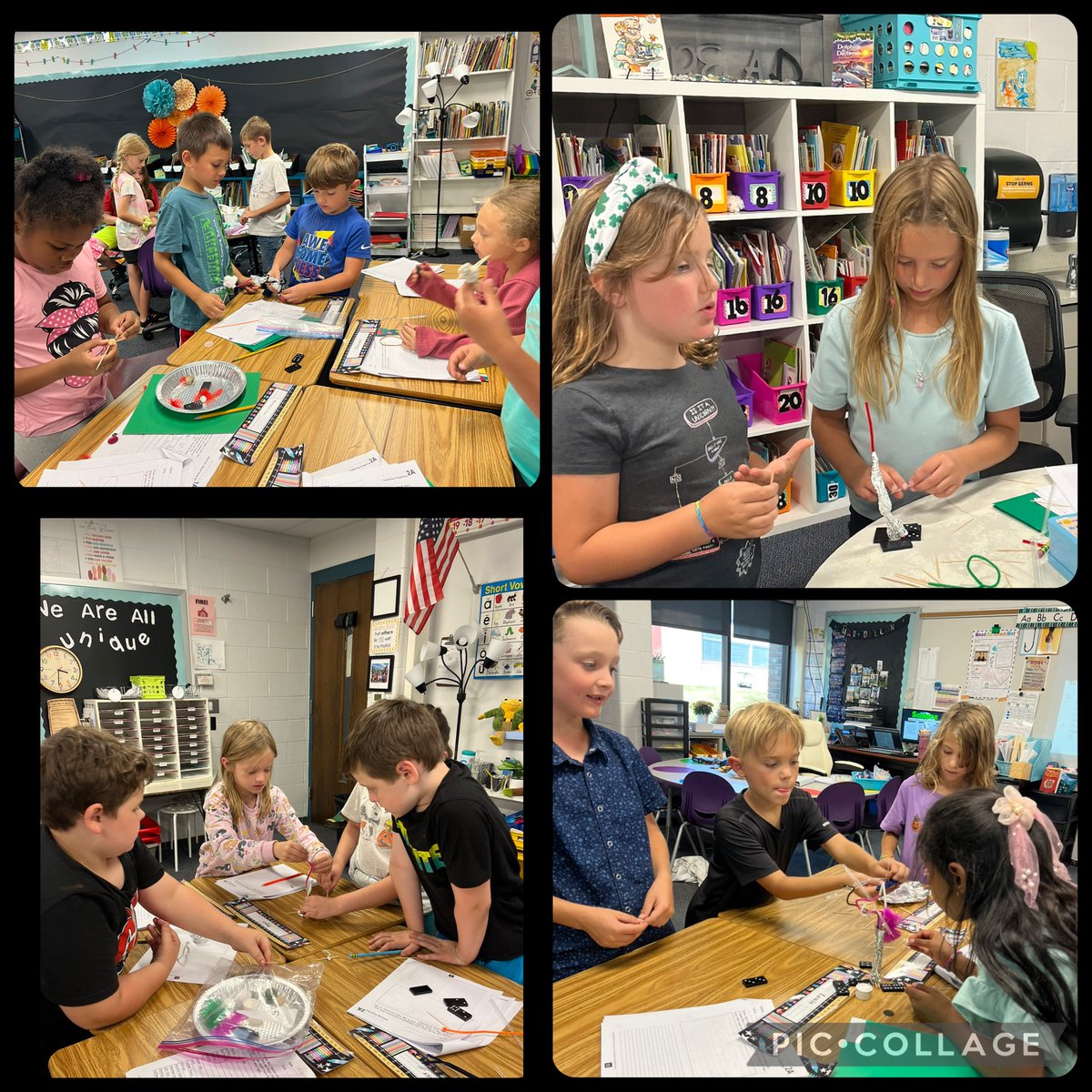 mandydillon134's tweet photo. 2nd graders built tree-like structures in science to see if they can stand up to wind and rain! https://t.co/kXZEsVE2u6