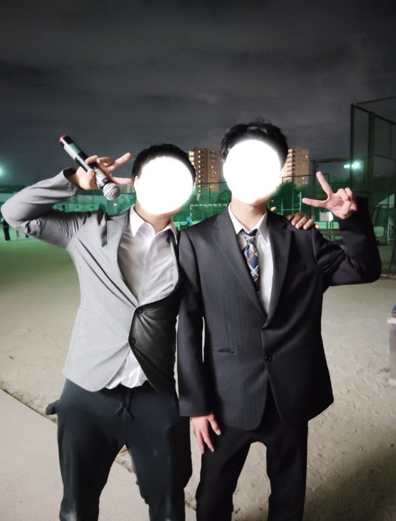 ash70bcc's tweet image. 【活動報告】
後夜祭(外の部)の司会を、放送部の2人が担当しました〜！🌟🎇🔥

写真左：２年　ハシビロコウ
写真右：１年　ゼロ