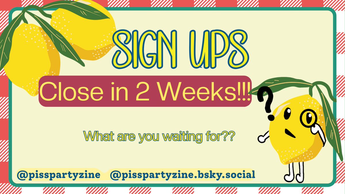 Times running out and the stream is getting thin! Only two weeks left to Sign-Up. Don't miss out on this golden shower 😉💦

👇 Sign-ups Below👇