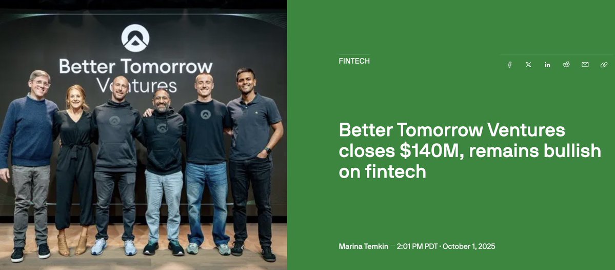 pitdesi's tweet image. We @btv_vc raised another $140M to continue to back the best pre-seed and seed stage founders building fintech companies.
Grateful to our team, founders, and investors!