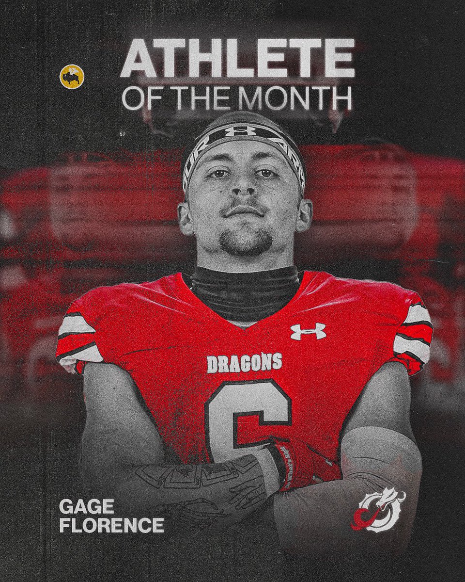 Congratulations to Gage Florence being named Athlete of the Month! 🔥🐉