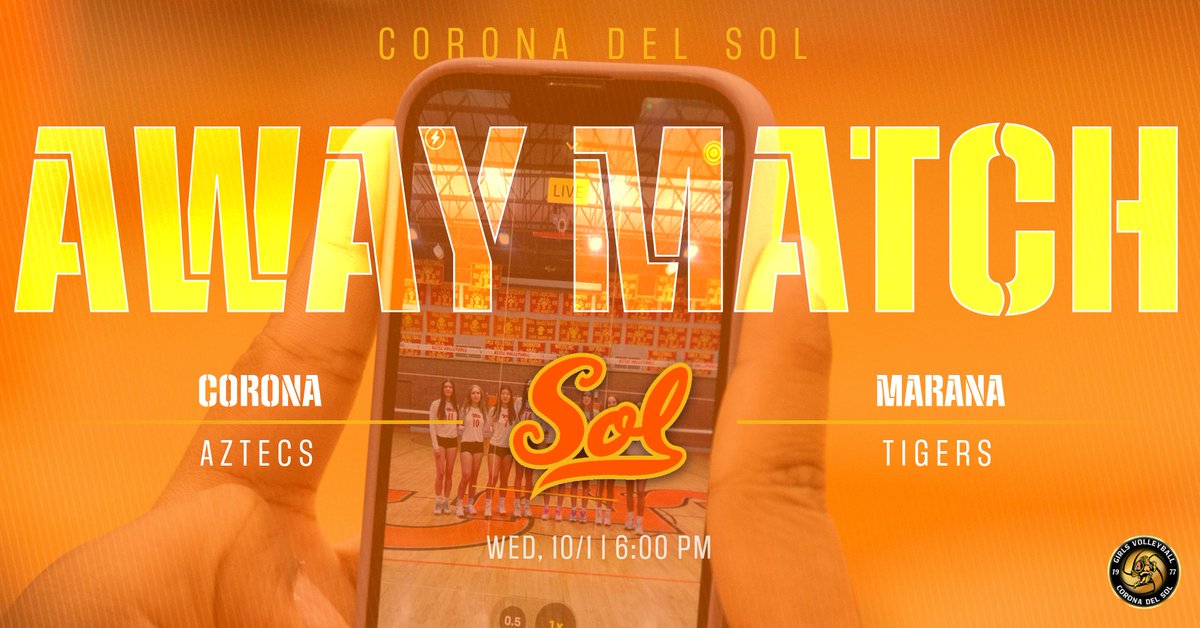CoronaDelSolVB's tweet image. Aztecs Are Hitting The Road! 🚌

Wednesday 10/1 - Marana High School
Jv-B @ 4pm | Jv-A @ 5pm | Varsity @ 6pm

#letsgoaztecs #bleedorange #coronadelsol #cdsaztecvb #aztecvball