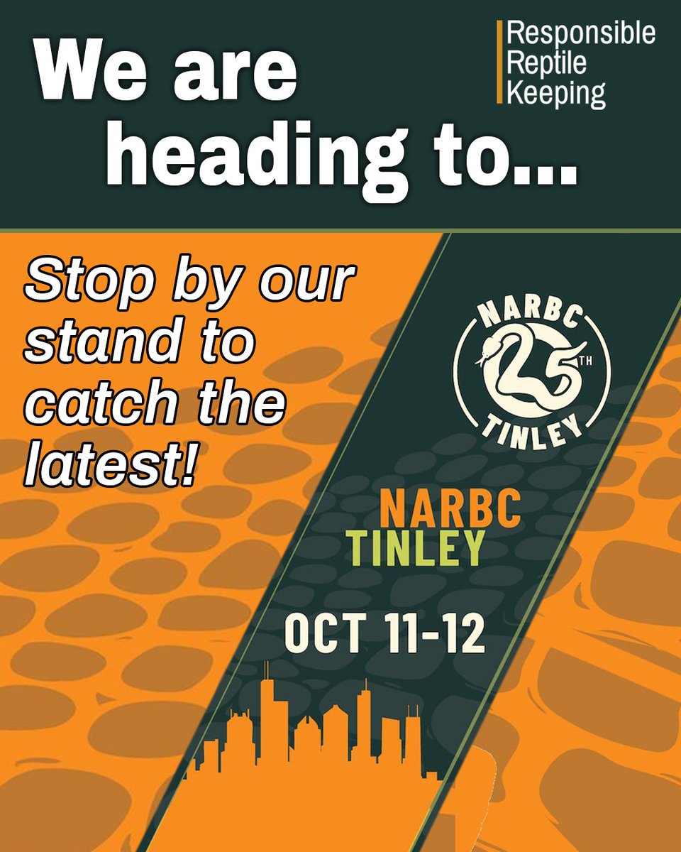 RRK will be at the North American Reptile Breeders Conference, Tinley Park, on the 11th and 12th of October.

From misinformation and media fearmongering to misguided legislation, reptile keeping is under threat. 

Pop by our stand to learn more about what we do.
.
#Tinley25
