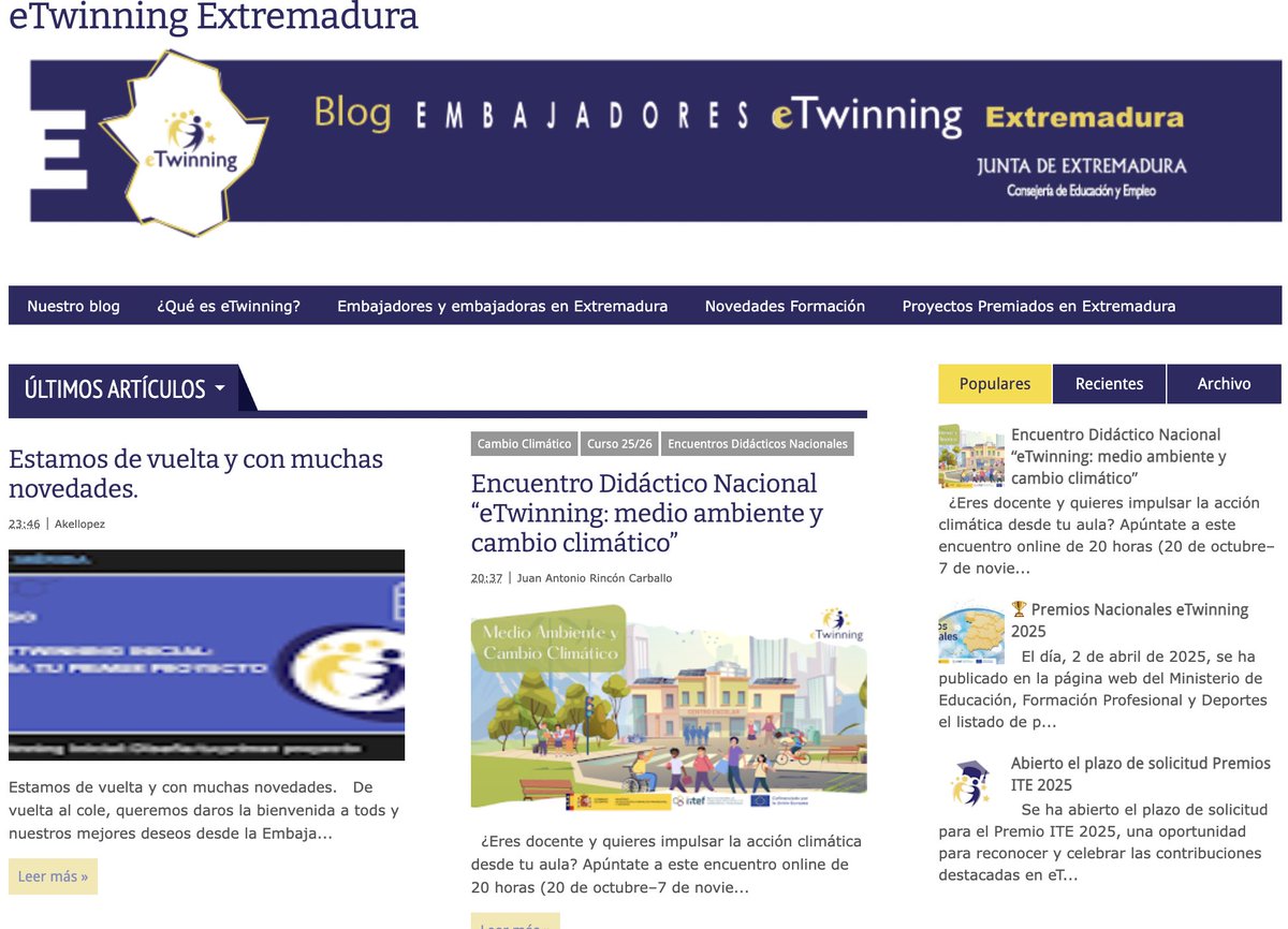 @ExtreTwinning (@extretwinning) on Twitter photo ¿Sabes que la #EmbajadaExt tenemos nuetro propio Blog?
Pasa, estás invitado, echa un vistazo a recursos e información #eTwinning en nuestra comunidad, también a nivel nacional e internacional.
etwinningextremadura.blogspot.com
<a href="/eTwinning_es/">eTwinning España</a>
<a href="/eTwinningEurope/">eTwinningEurope</a>
<a href="/EduSinFront_Ex/">Jornada Educar Sin Fronteras</a>
@ ¿Sabes que la #EmbajadaExt tenemos nuetro propio Blog?
Pasa, estás invitado, echa un vistazo a recursos e información #eTwinning en nuestra comunidad, también a nivel nacional e internacional.
etwinningextremadura.blogspot.com
<a href="/eTwinning_es/">eTwinning España</a>
<a href="/eTwinningEurope/">eTwinningEurope</a>
<a href="/EduSinFront_Ex/">Jornada Educar Sin Fronteras</a>
@