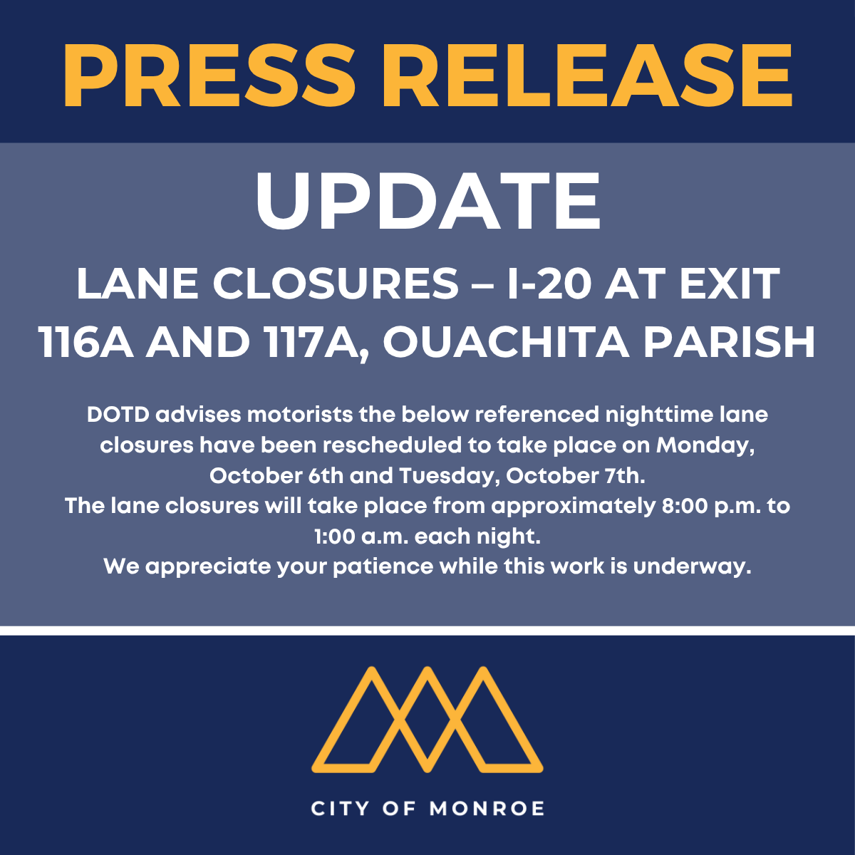 City of Monroe, LA tweet media