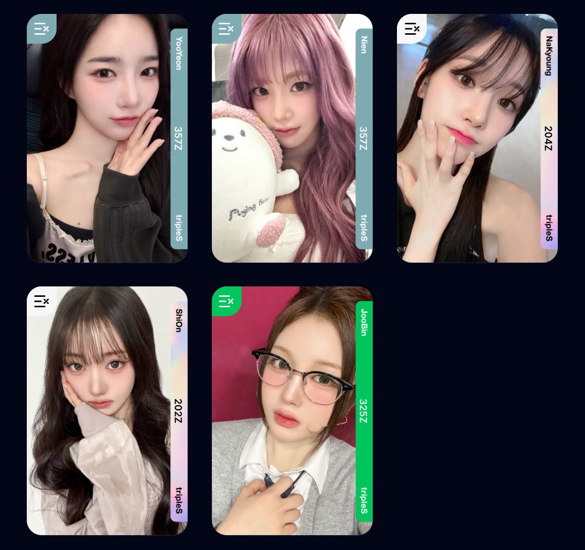 Here's another giveaway since I've been very busy lately :-) 🥳

Prizes: Yooyeon + Nien AA357, Nakyoung D204, Shion AA202, Joobin AA325

How to enter:
- Like, retweet, follow me
- Reply with ID

Giveaway ends Oct 12 5:00 PM PST
Good luck to all participants!!
#tripleS #트리플에스