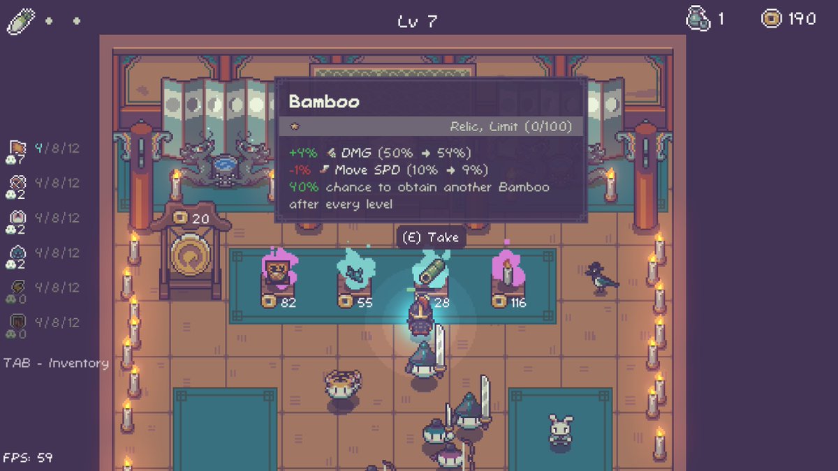 jetpackgone's tweet image. The Bamboo relic has become infamous among players trying out the Cloud Keeper demo. Can you see why? 😈

#indiedev #indiegame #gamedev #pixelart #godot
