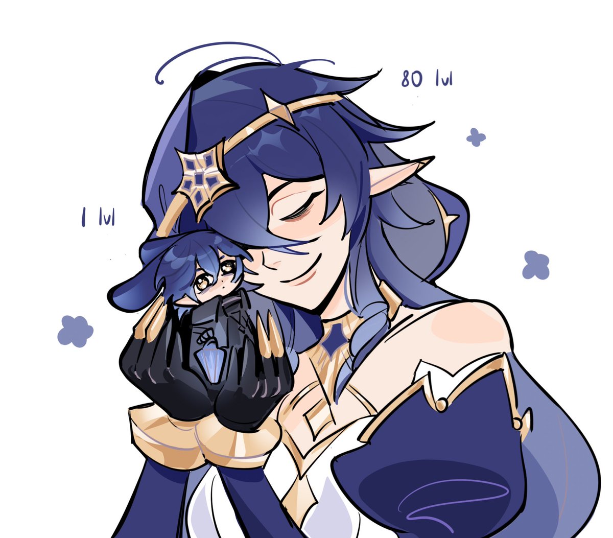 too smol, so his little sister has to take care of him for now #layla #flins #GenshinImpact