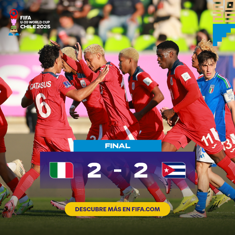 fifaworldcup_es's tweet photo. ¡Cuba lo iguala en el final y hace historia ante Italia! 🤩🇨🇺

#U20WC