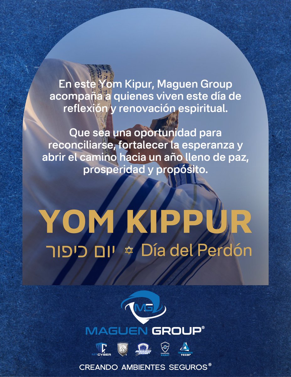MaguenTeam's tweet photo. En esta fecha reafirmamos nuestro compromiso con los valores que fortalecen a las organizaciones y a la sociedad: integridad, responsabilidad social y liderazgo. Que el Yom Kipur impulse la confianza, la resiliencia y la construcción de un mejor futuro para todos. https://t.co/eJIDh1OWxb