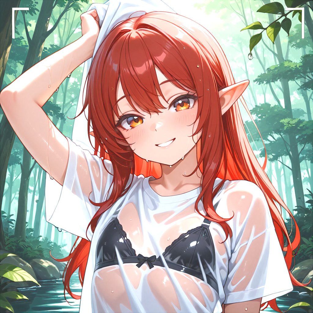 FantasyElf_NSFW's tweet photo. おはようございます！

#Elf #ElfGirl #Fantasy #RedHair #MischievousElf #TeasingElf #WaterScene #WetClothes #Riverside #PlayfulElf #AIart #AIイラスト #小悪魔エルフ https://t.co/6MFnTybik7