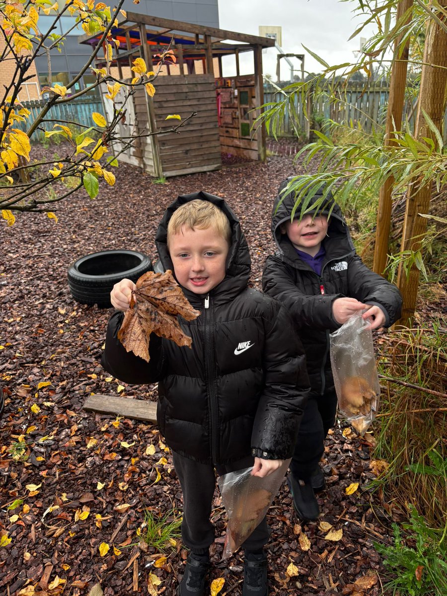 miss_dodwell's tweet photo. P1/2 showed true autumn spirit today – braving the rain to gather leaves for a special art project tomorrow 🍂🖌️ #OutdoorLearningWeek @StMonicaMilton https://t.co/JjdzL1U84V