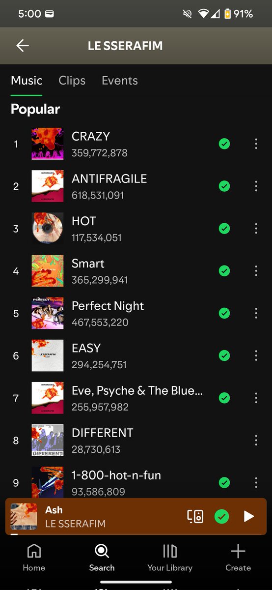 LE SSERAFIM added Spaghetti Sauce to the covers of all their albums on spotify💀