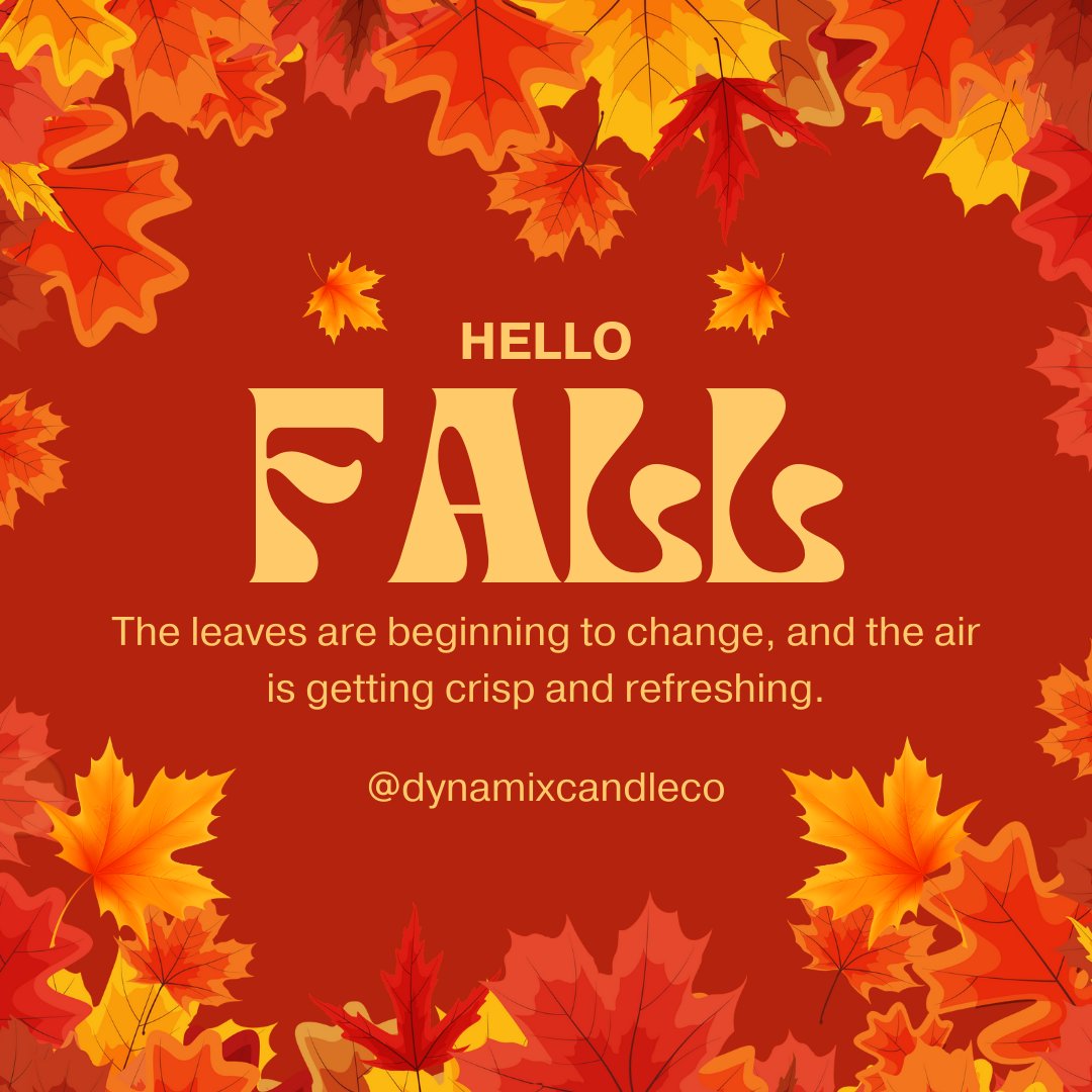 dynamixcandleco's tweet photo. Fall is here 🍁🍂🙌 what is your favorite thing about fall ? Comment down below 👇
#outside #fall #Dior #ParisFashionWeek #Wednesday #viral #season #Autumn #candles #cozy https://t.co/5I9h1L3Jgc