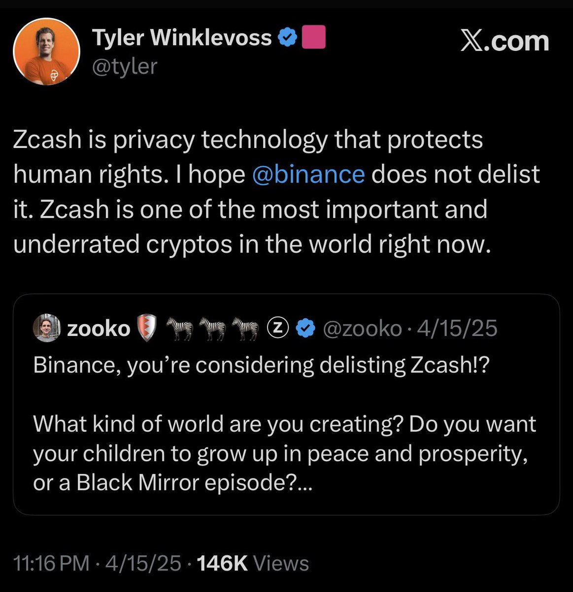 arjunkhemani's tweet photo. “Zcash is one of the most important and underrated cryptos in the world right now.”

$ZEC was at $30 when @tyler tweeted this.

It’s still true. https://t.co/86AuJwdvvm