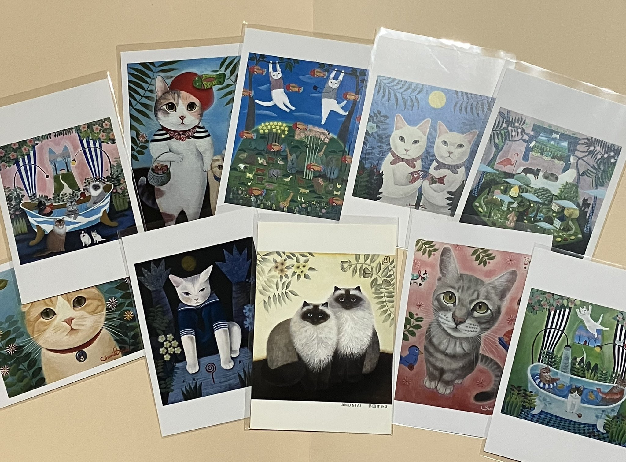 多田すみえ【猫の集まり】lithograph 多田すみえ (@fukuneko5) / X