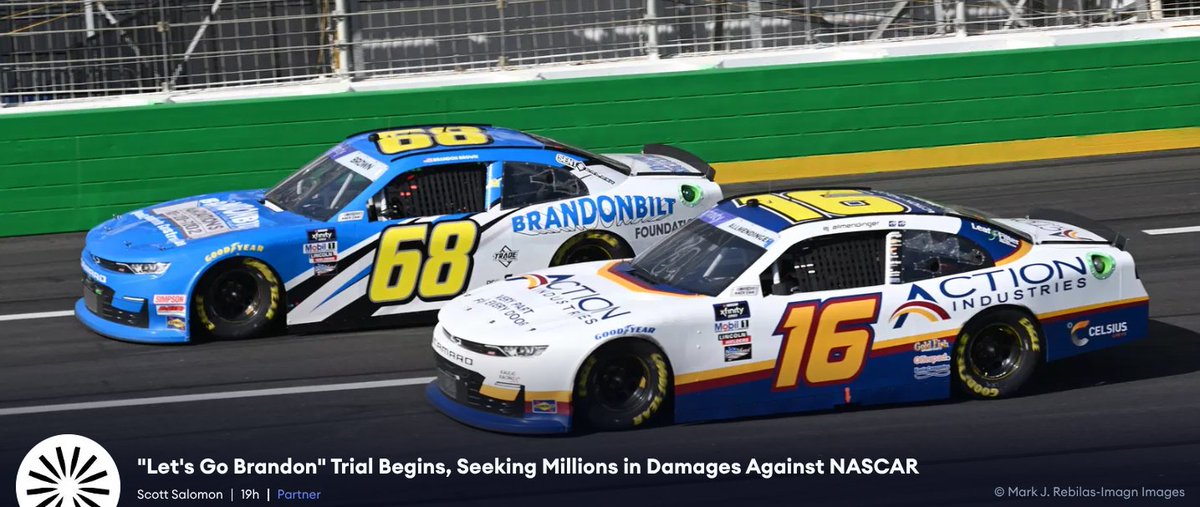 MarchandSurgery's tweet image. This is THE biggest story right now in motorsports!
Real patriots are battling @NASCAR in court today! Bombshell Testimony where a NASCAR exec admitted approving the sponsorship and @brandonbrown_68 himself testified that the deal was sealed!